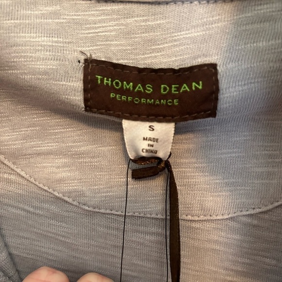 THOMAS Dean GREY 1/4 ZIP SLUB PERFORMANCE KNIT - Picture 9 of 12